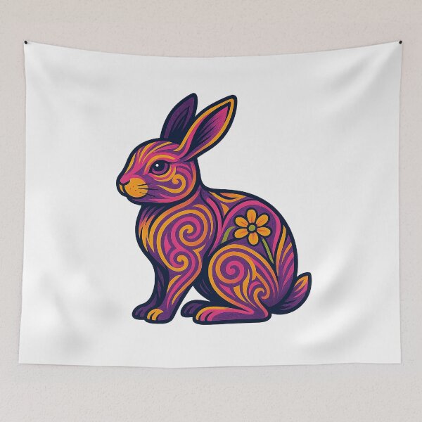 Item preview, Psychedelic Swirl Bunny designed and sold by chromatalove.
