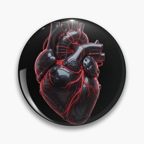 Item preview, Anatomical Mechanical Heart Obsidian Metal Cyberpunk Biomechanical Sci-Fi Art designed and sold by FUIRY .