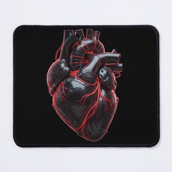 Item preview, Anatomical Mechanical Heart Obsidian Metal Cyberpunk Biomechanical Sci-Fi Art designed and sold by FUIRY .