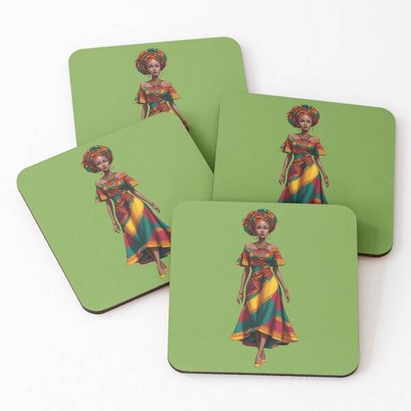 Item preview, Stylish African Lady in Colorful Ankara Gown designed and sold by MammothArt.