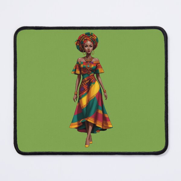 Item preview, Stylish African Lady in Colorful Ankara Gown designed and sold by MammothArt.