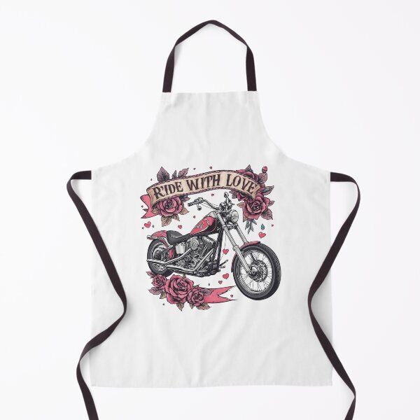 Item preview, Harley Motorcycle with Roses – Ride with Love Valentine Design designed and sold by TwoWheels-shop.