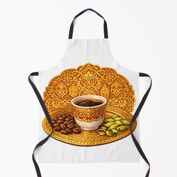 Item preview, Arabic Coffee Traditional Cup with Cardamom & Beans – Middle Eastern Coffee Art designed and sold by KivaroArt.