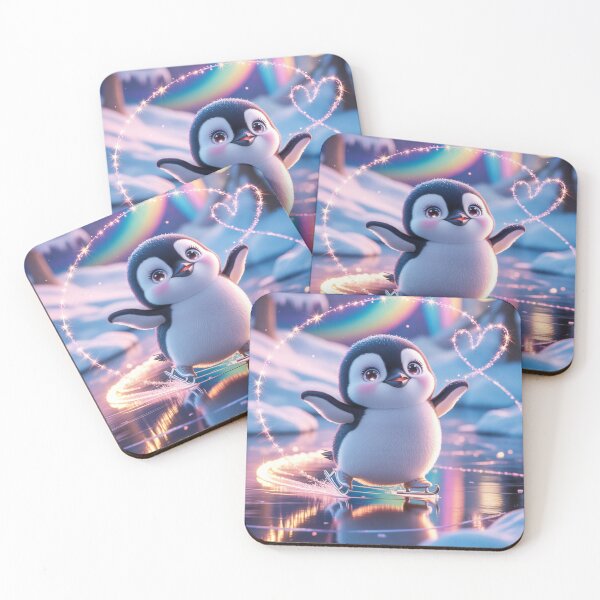 Item preview, Cute Penguin Valentine Ice Skating designed and sold by CuteAnimalAura.