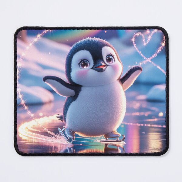 Item preview, Cute Penguin Valentine Ice Skating designed and sold by CuteAnimalAura.