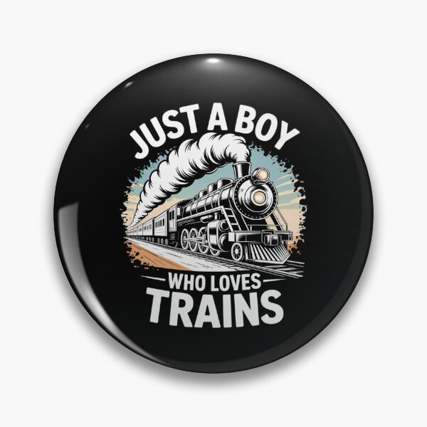 Item preview, Just A Boy Who Loves Trains Railroad Model Train Locomotive designed and sold by FadeOfThrone.