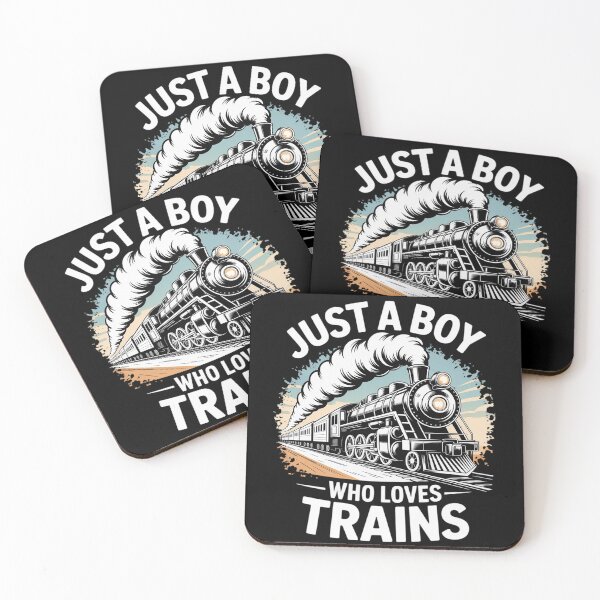 Item preview, Just A Boy Who Loves Trains Railroad Model Train Locomotive designed and sold by FadeOfThrone.