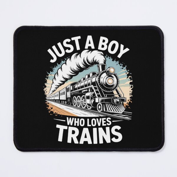 Item preview, Just A Boy Who Loves Trains Railroad Model Train Locomotive designed and sold by FadeOfThrone.