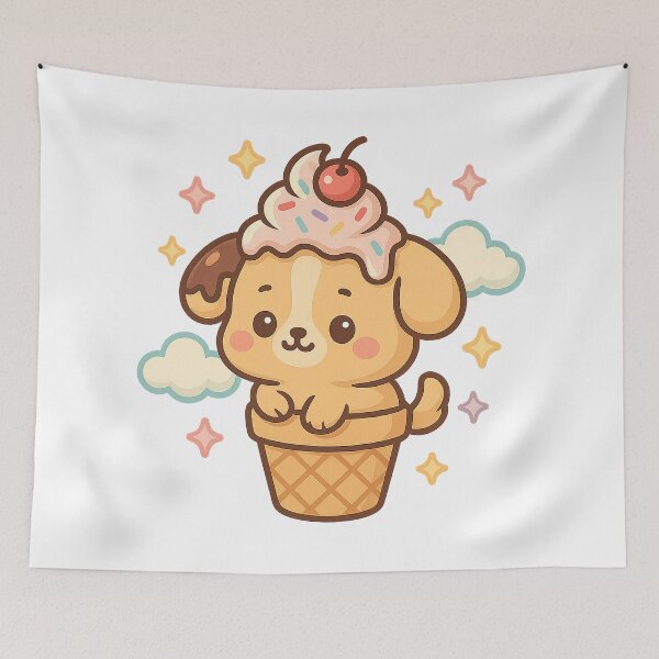 Item preview, Kawaii Ice Cream Puppy designed and sold by chromatalove.