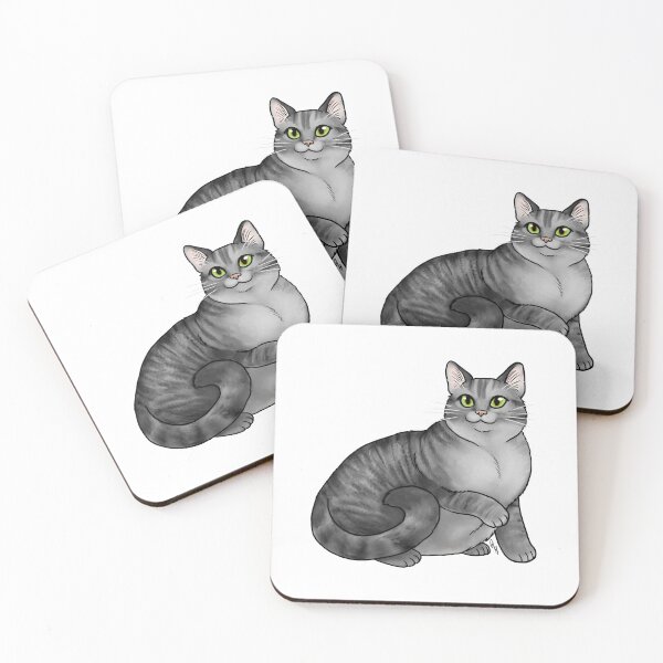 Item preview, Cat - Domestic Shorthair - Silver Tabby designed and sold by Jennifer Stolzer.