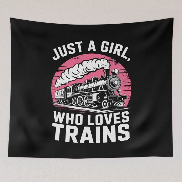 Item preview, Just A Girl Who Loves Trains Railroad Model Train Locomotive designed and sold by FadeOfThrone.