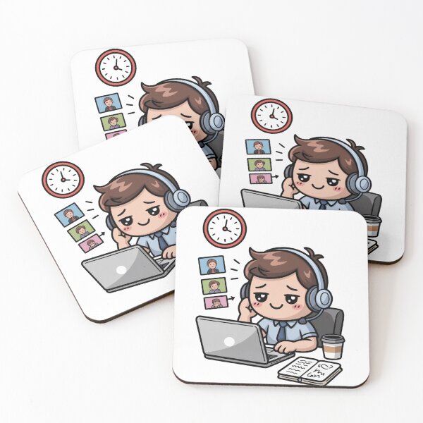 Item preview, Kawaii Office Worker in Endless Meetings designed and sold by McVrax.
