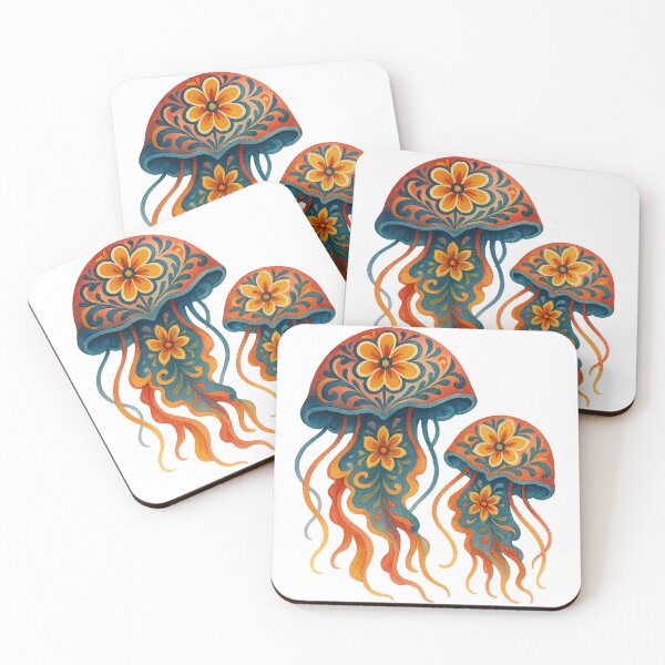 Item preview, Floral Ornamental Jellyfish designed and sold by chromatalove.