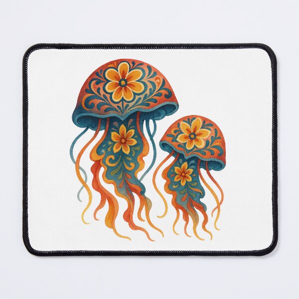 Item preview, Floral Ornamental Jellyfish designed and sold by chromatalove.