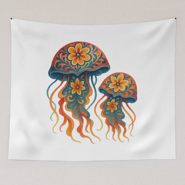 Item preview, Floral Ornamental Jellyfish designed and sold by chromatalove.