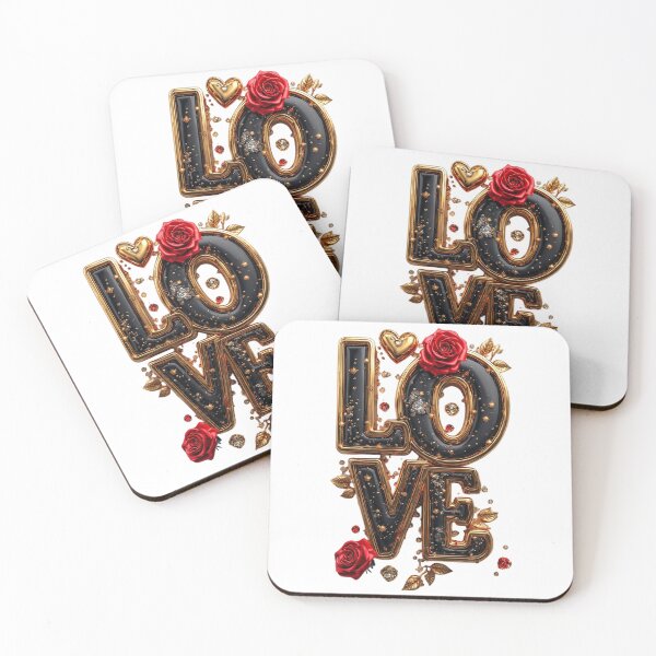 Item preview,  Luxury 3D Love Typography with Red Roses designed and sold by newvisionart191.