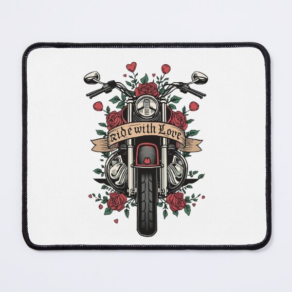 Item preview, Harley Motorcycle with Roses – Ride with Love Valentine Design designed and sold by TwoWheels-shop.