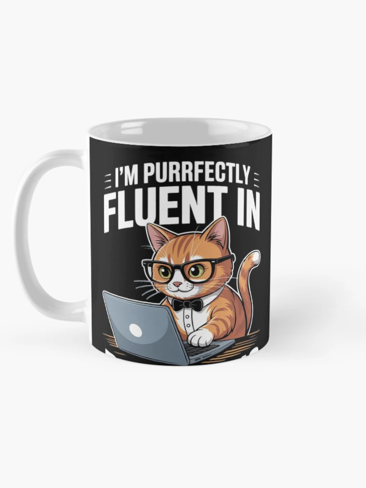 Thumbnail 5 of 6, Coffee Mug, Programmer Debugging - Software Engineer Coder Coding Cat designed and sold by MarryIsMonth.