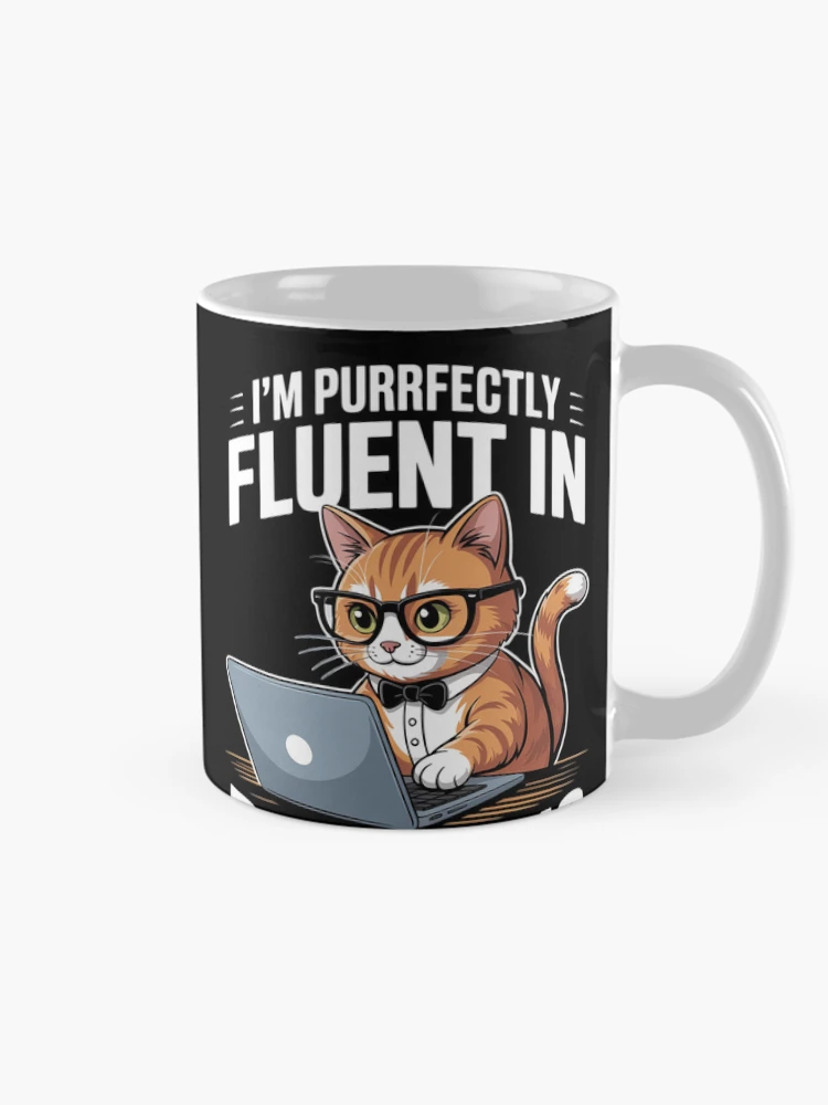 Thumbnail 3 of 6, Coffee Mug, Programmer Debugging - Software Engineer Coder Coding Cat designed and sold by MarryIsMonth.