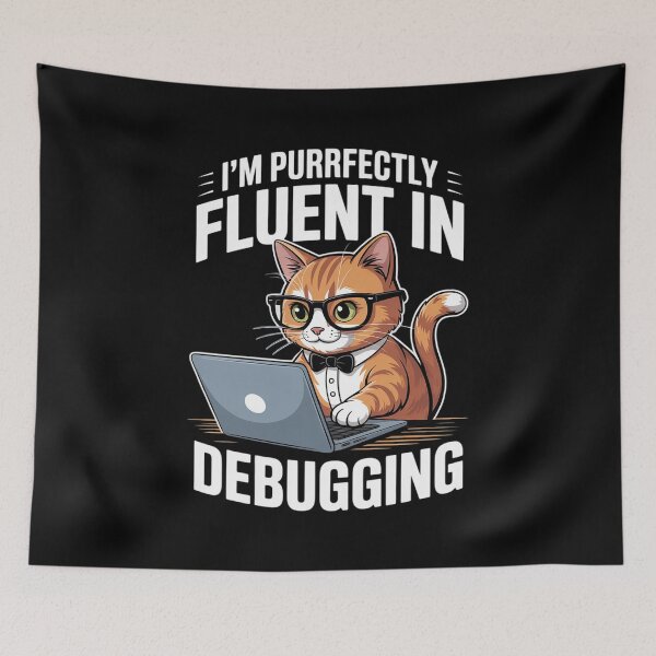 Item preview, Programmer Debugging - Software Engineer Coder Coding Cat designed and sold by MarryIsMonth.