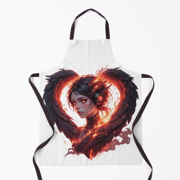 Item preview, Fiery Cyberpunk Angel with Winged Heart designed and sold by newvisionart191.