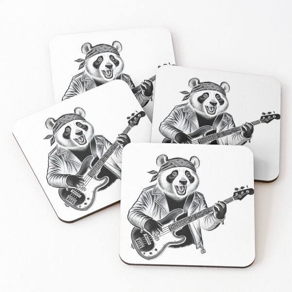 Item preview, Rock Star Panda Bass Player Illustration designed and sold by Rostislav Bouda.
