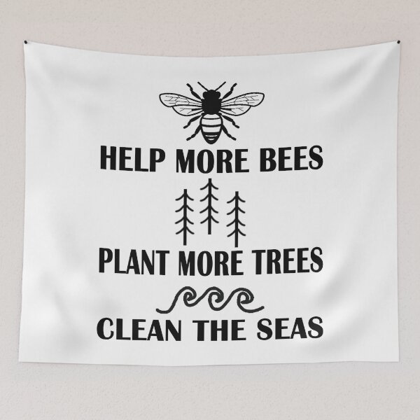 Item preview, Help More Bees Plant More Trees Clean The Seas designed and sold by karmastore.