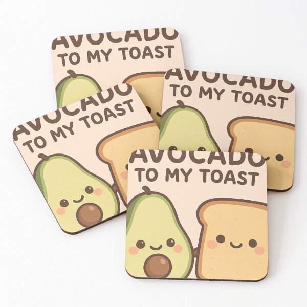 Item preview, Avocado and toast in love – kawaii illustration designed and sold by Lyvion design.
