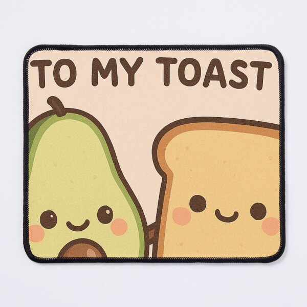 Item preview, Avocado and toast in love – kawaii illustration designed and sold by Lyvion design.