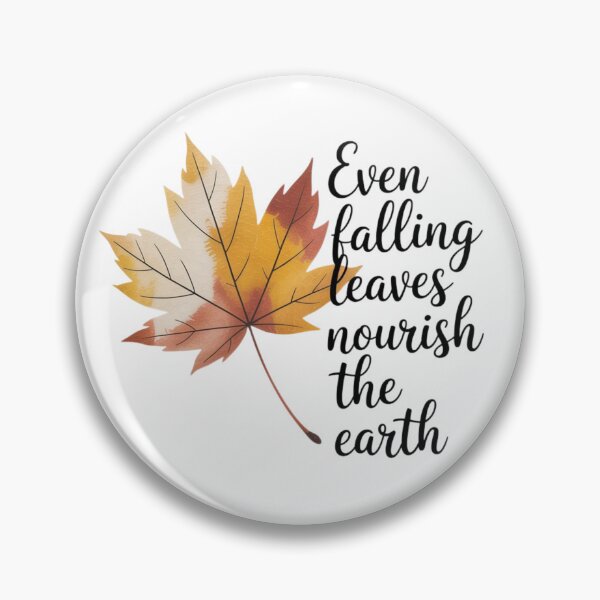 Item preview, Even Falling Leaves Nourish the Earth – Autumn Wisdom Watercolor Quote Art designed and sold by Designorado.