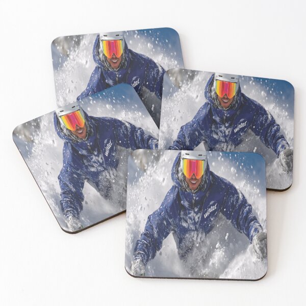 Item preview, Dynamic Skier Carving Through Fresh Powder Snow designed and sold by DGtaLrtcom.