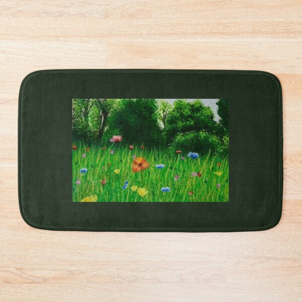 Item preview, Flowers in long grass with trees and bushes in background  designed and sold by Gillina Cook.