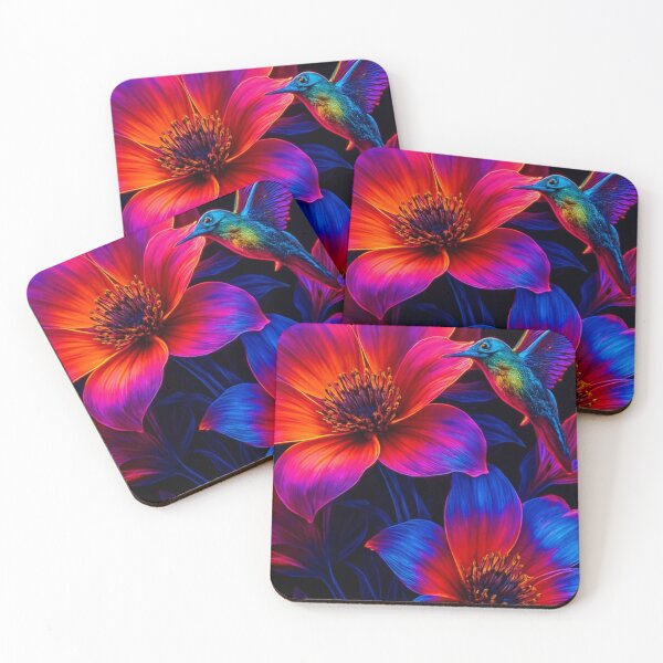 Item preview, Beautiful colorful hummingbirds among the flowers designed and sold by Knock on my door.