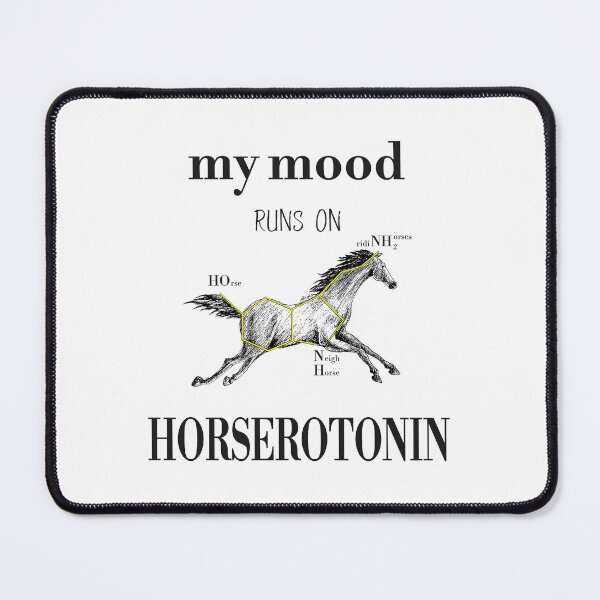 Item preview, Horserotonin Funny Equestrian & Science Pun designed and sold by ArtbyMih.