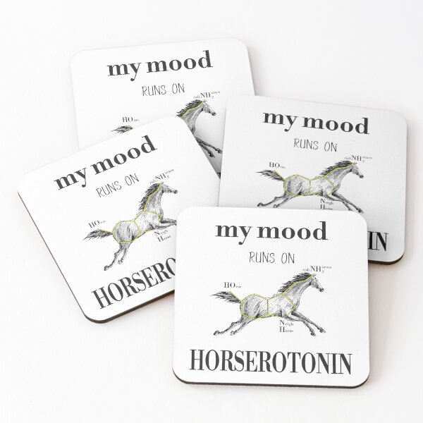 Item preview, Horserotonin Funny Equestrian & Science Pun designed and sold by ArtbyMih.