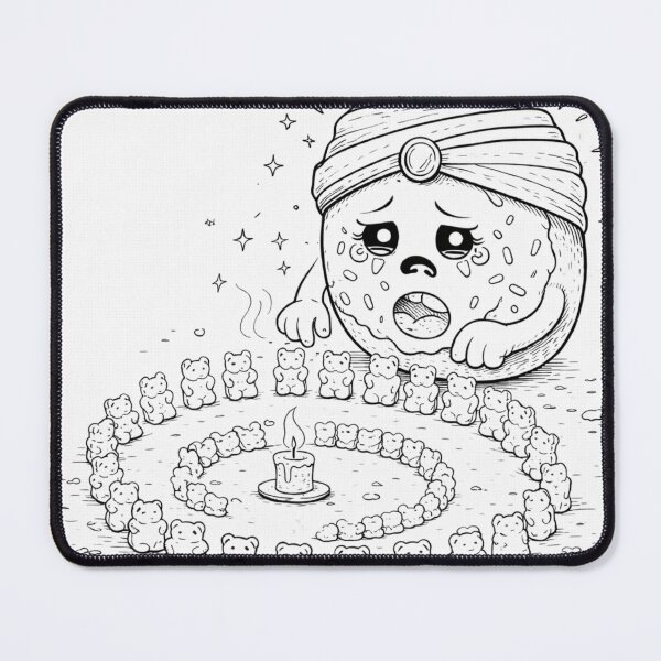 Item preview, Gummy Bear Ritual Circle – Funny Witchy Candy Cartoon Line Art designed and sold by ComedyInkFactor.