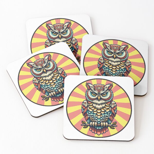 Item preview, Psychedelic Owl Perched in Nature – Bold Outdoor Art for Owl Lovers designed and sold by Analog Aura .