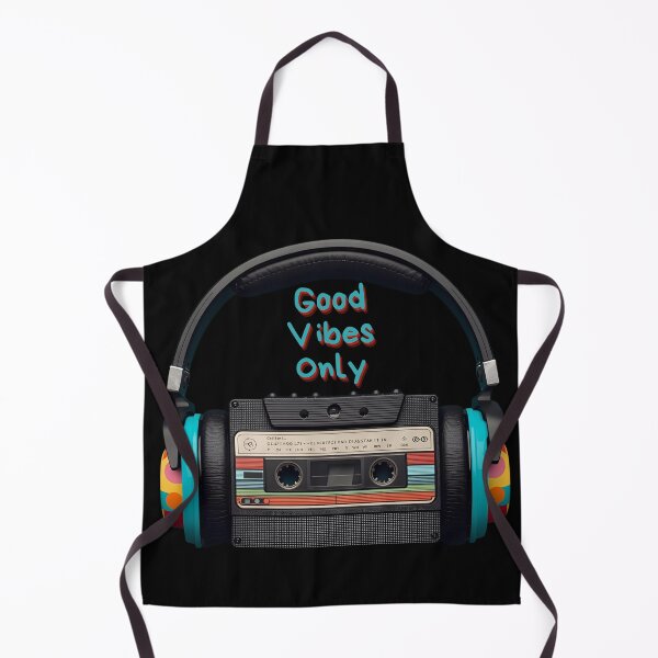 Item preview, Good Vibes Only retro cassette with headphones in colorful 80s shapes 3 designed and sold by Neon G.
