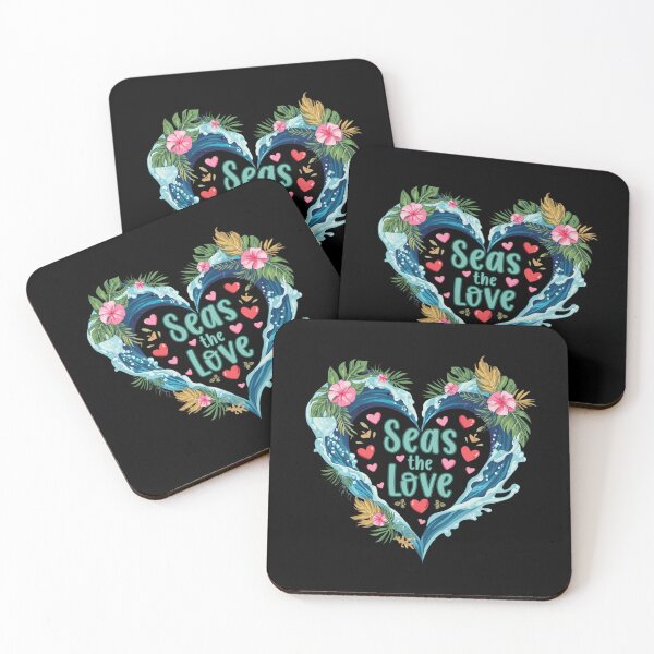 Item preview, Seas the Love Valentine – Ocean Wave Heart Beach Pun Design designed and sold by Sun Sand & Sea Art.