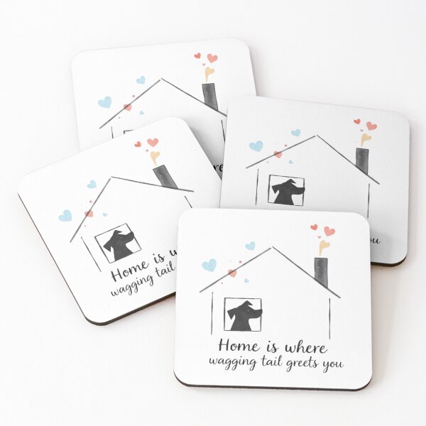 Item preview, Home Is Where a Wagging Tail Greets You – Dog Lover Quote Design designed and sold by Sparkofart07.