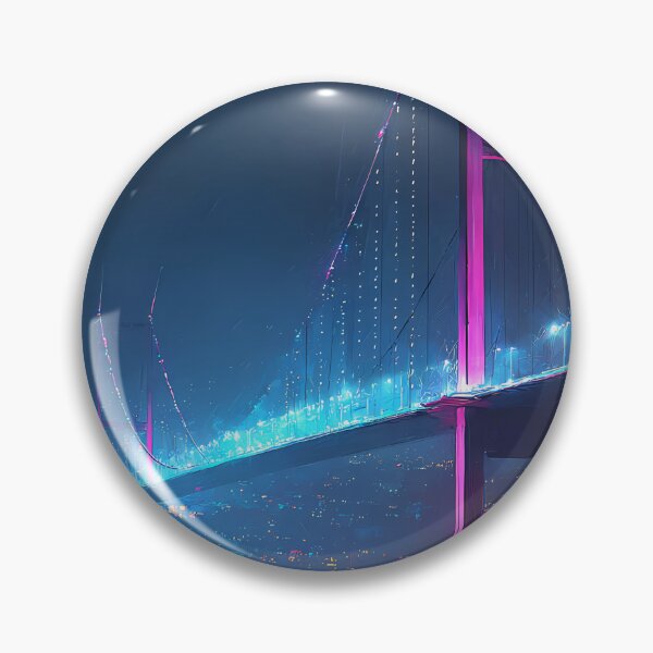Item preview, Cyberpunk Bosphorus Bridge: Istanbul 2077 Neon Future designed and sold by etuvibes.