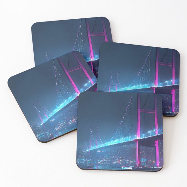 Item preview, Cyberpunk Bosphorus Bridge: Istanbul 2077 Neon Future designed and sold by etuvibes.