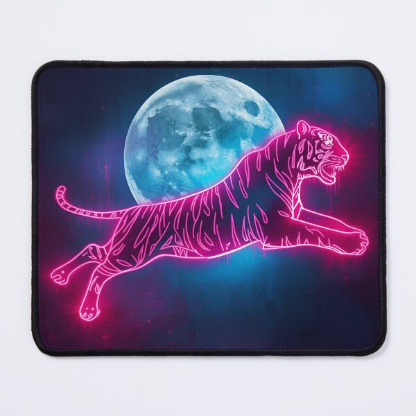 Item preview, The tiger leaps, pink against the cold blue moon. designed and sold by Knock on my door.