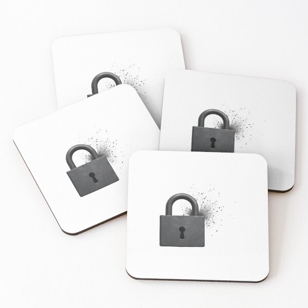 Item preview, Broken padlock with smoke on black background designed and sold by Creative88Art.