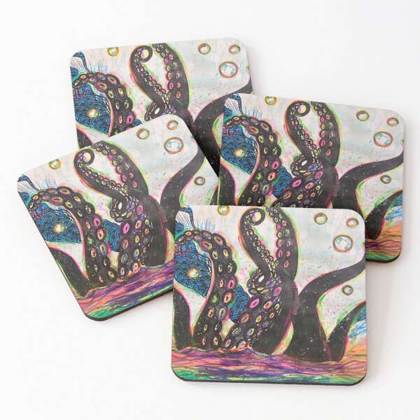 Item preview, Cosmic Kraken – Neon Tentacles and Soap Bubble Fantasy Art designed and sold by Artondra Hall.