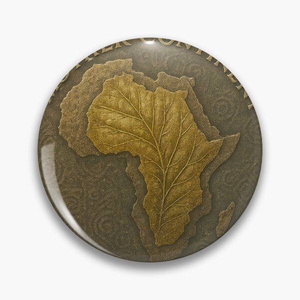 Item preview, Gold coin with Africa map and Mother Continent text designed and sold by Creative88Art.
