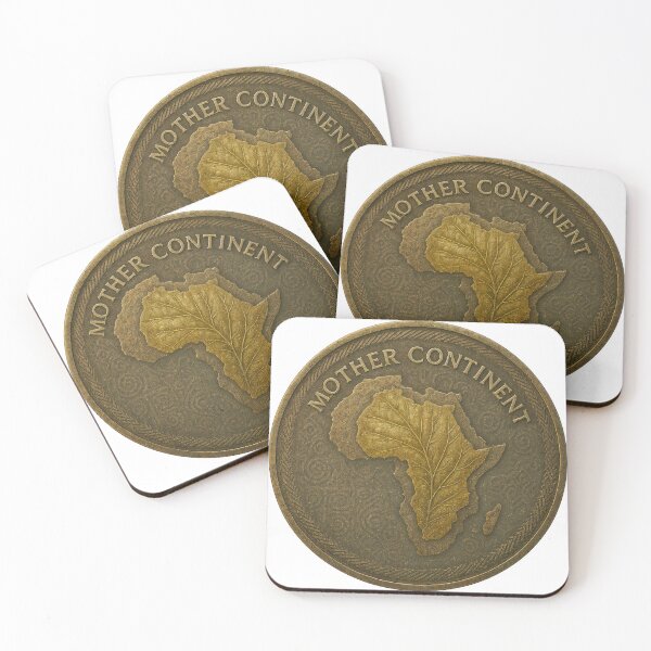 Item preview, Gold coin with Africa map and Mother Continent text designed and sold by Creative88Art.