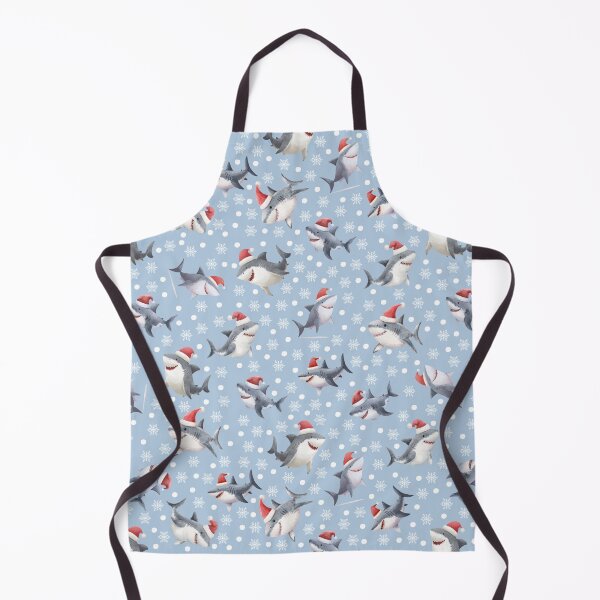 Item preview, Christmas Sharks & Snowflakes on Light Blue designed and sold by KSimpson838.