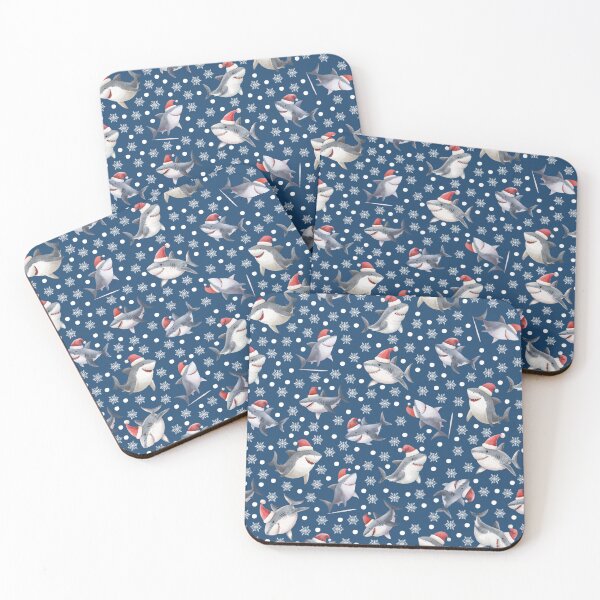 Item preview, Christmas Sharks & Snowflakes on Dark Blue  designed and sold by KSimpson838.