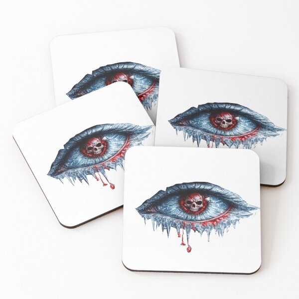 Item preview, Ice Blood Eye – Frozen Crystal Eye with Red Skull Pupil designed and sold by BoldLineDesign.